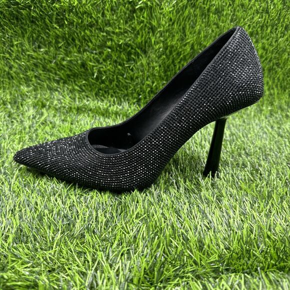 ZARA Women’s Black Studded Closed Pointed Toe High Heels Pumps Shoes Size 37/US7 - Picture 10 of 16
